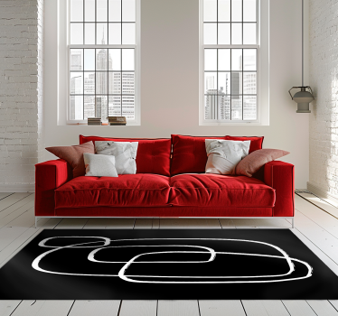 Covor vinil negru linie de arta - TenStickers