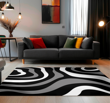 Covor vinil negru valuri moderne - TenStickers