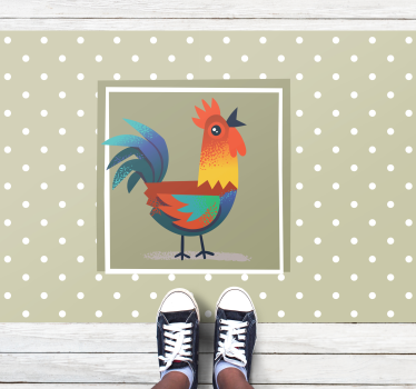 Covor vinil animal afișaj colorat de cocoși - TenStickers