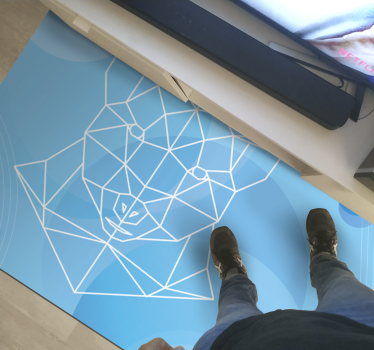 Covor vinil animal contur geometric al ursului - TenStickers