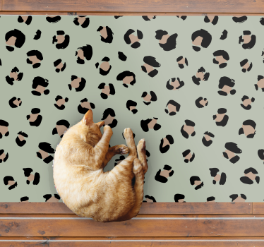 Covor vinil print animalier cu motiv leopard estetic - TenStickers