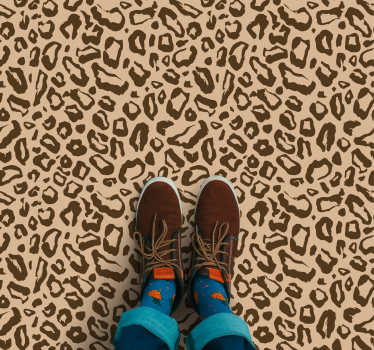 Covor vinil print animalier imprimeu cu pete de leopard maro - TenStickers