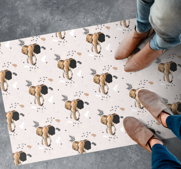 Covor vinil print animalier joc cu modelul elefanților - TenStickers