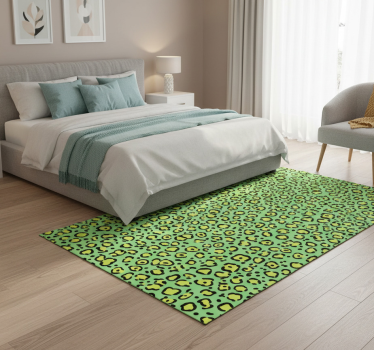 Covor vinil print animalier leopard colorat pe pistachiu - TenStickers