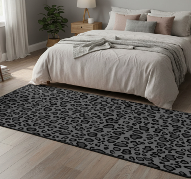 Covor vinil print animalier leopard gri închis și negru - TenStickers