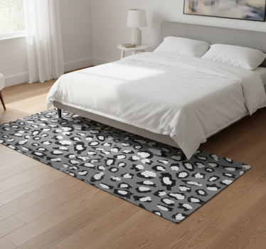 Covor vinil print animalier leopard gri și alb - TenStickers