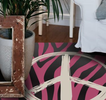 Covor vinil print animalier model de semn de pace - TenStickers