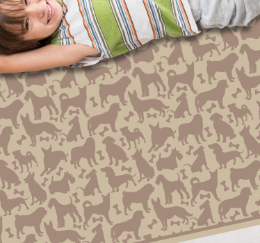 Covor vinil print animalier model de siluete de câini - TenStickers