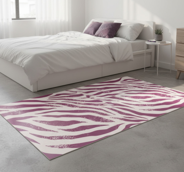 Covor vinil print animalier model zebra alb și violet - TenStickers