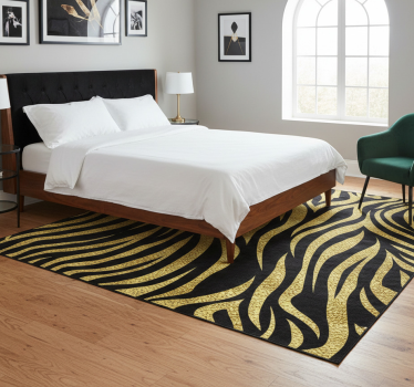 Covor vinil print animalier model zebră aurie - TenStickers