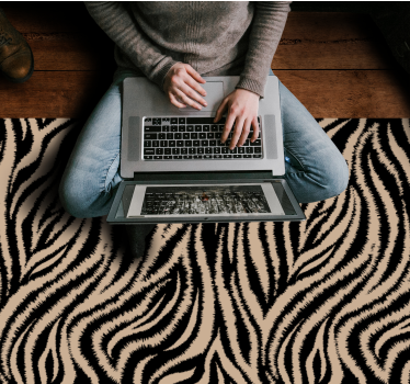 Covor vinil print animalier motiv dungi zebra - TenStickers