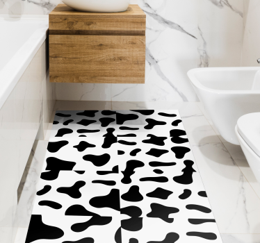 Covor vinil print animalier vacă albă și neagră - TenStickers
