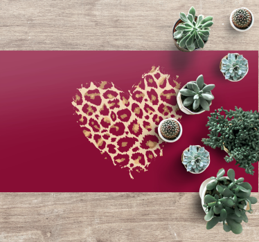 Covor vinil print animalier motivul inimii - TenStickers