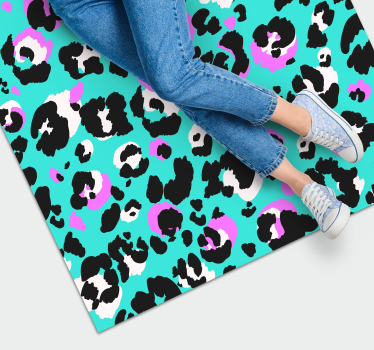 Covor vinil print animalier pete de leopard colorate - TenStickers