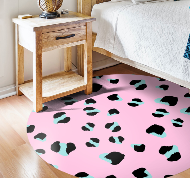 Covor vinil print animalier pete roz de leopard - TenStickers