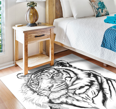 Covor vinil print animalier portret artistic tigru - TenStickers