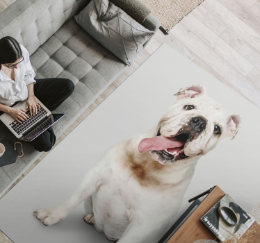 Covor vinil print animalier portret de buldog fericit - TenStickers