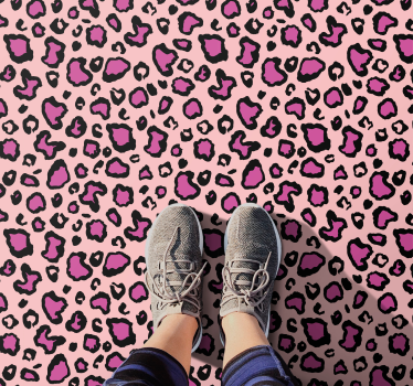 Covor vinil print animalier puncte de leopard trandafiri - TenStickers