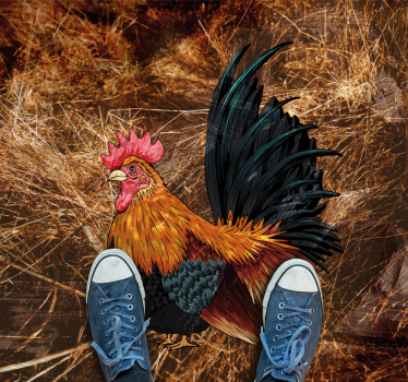 Covor vinil print animalier reprezentare vibrantă cocoș - TenStickers