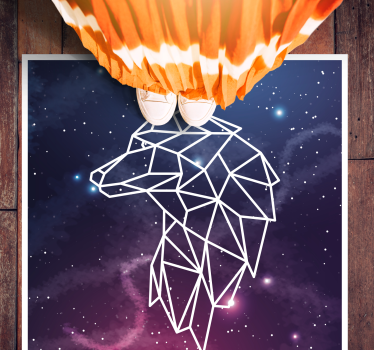 Covor vinil print animalier siluetă geometrică de urs - TenStickers