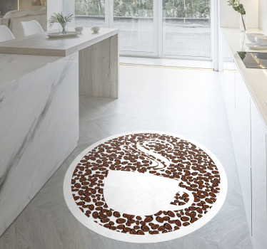 Cu cafea cu boabe de cafea covoare contemporane - TenStickers