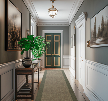 Design cu cadru verde parchet modern - TenStickers