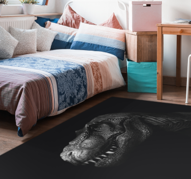Dinozaur realist și elegant pe fundal negru mat de animale - TenStickers