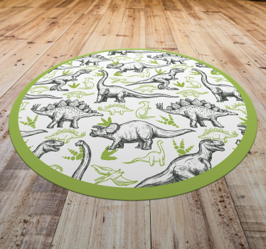 Două culori, doodle, covor de animale cu imprimeu dinozaur - TenStickers