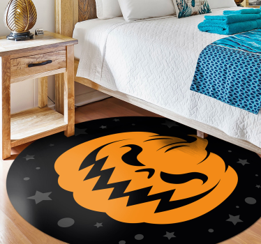 Dovlecei portocalii pe fundal negru covor living - TenStickers
