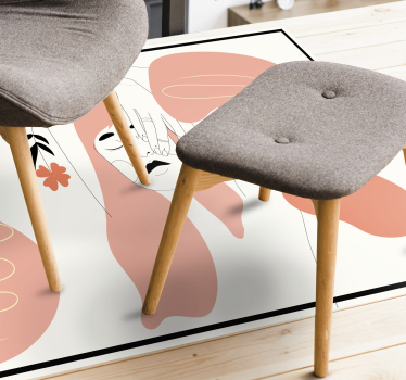 Femei stil elegant de artă cu flori covoare contemporane - TenStickers