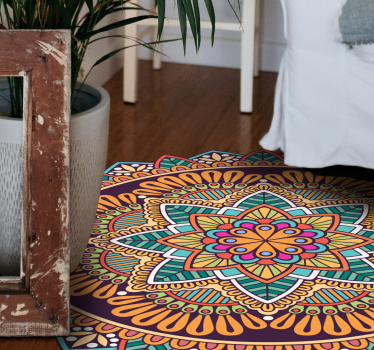 Flori colorate mandala mat mandala - TenStickers