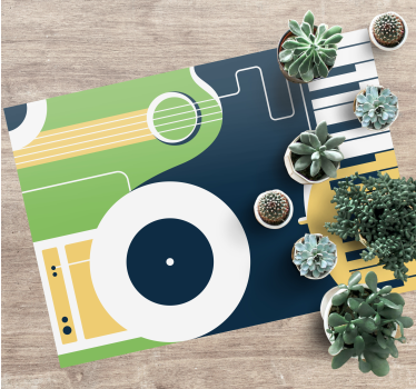 Instrument muzical abstract stil artă covor living - TenStickers