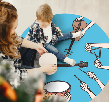 Instrumente muzicale covor dormitor arte creative - TenStickers