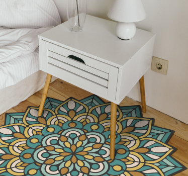Mat mandala verde si portocaliu mandala mat - TenStickers
