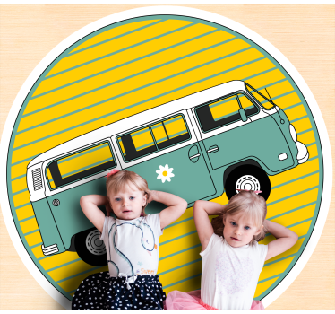 Microbuz cu dungi covor retro - TenStickers