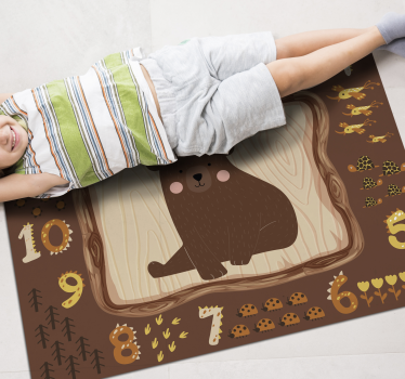 Pădure animale cu numere covor pentru bebeluși - TenStickers