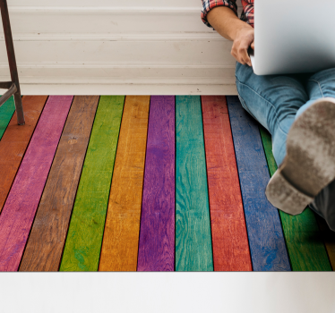 Parchet din lemn multicolor cu efect de lemn din vinil - TenStickers