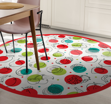Pardoseala de bucatarie cu legume rosii si verzi - TenStickers