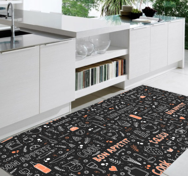 Pardoseala de bucatarie model bun apetit - TenStickers