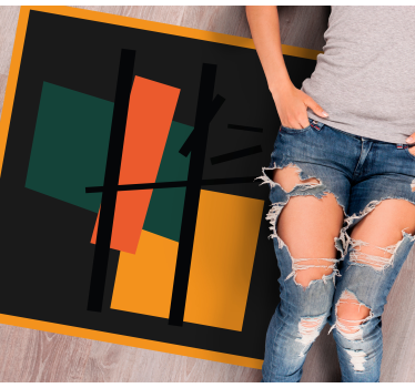 Pătrate și dreptunghiuri artă abstractă covor geometric - TenStickers