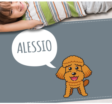 Personaj de desene animate câine pudel fericit covor animal - TenStickers