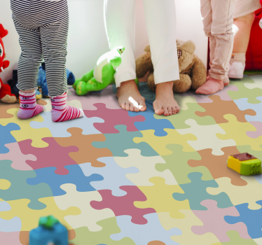 Piese de puzzle colorate covor de vinil pentru copii - TenStickers