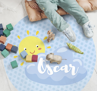 Soare și nori cu covor de vinil personalizat - TenStickers