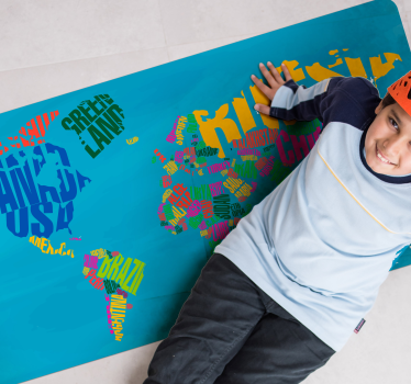 țări colorate hartă mondială covor vinil - TenStickers