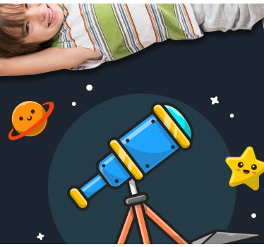 Telescop științific desen animat spațiu covor stea - TenStickers