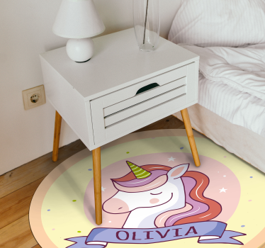 Unicorn cu covor personalizat pentru nume personalizat - TenStickers