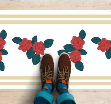 Covor vinil flori și plante model de bordură florală - TenStickers