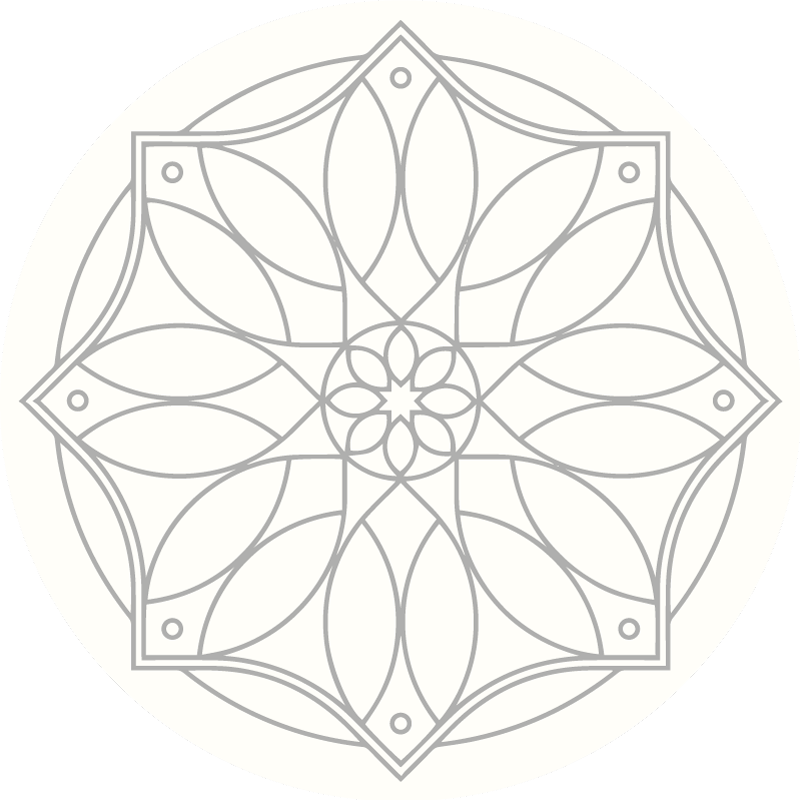 Covor de vinil alb design mandala - TenStickers