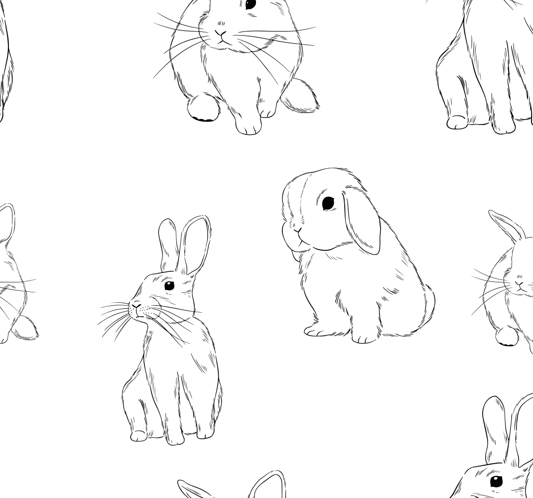 Covor de vinil alb iepurași albi - TenStickers