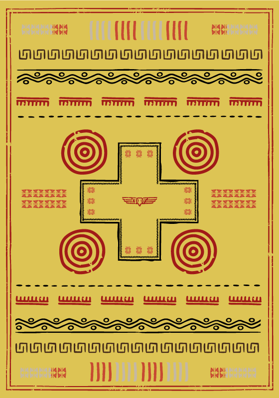 Covor de vinil galben design etnic - TenStickers